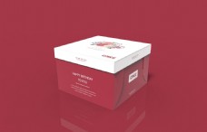 八寸红色牡丹蛋糕盒