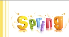 spring春天立体字图片