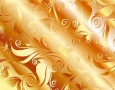 金色花纹华丽背景素材