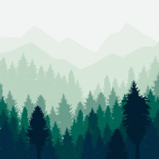 树木矢量森林插画背景素材