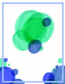 矢量蓝绿色清新水彩手绘背景