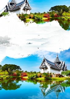 精美风景精美泰国风景海报背景设计