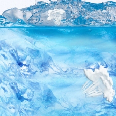 蓝色冰山夏季促销产品背景图