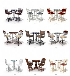 欧式小桌椅模型（带材质贴图）