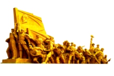抗战胜利70周年金色雕塑