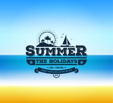 夏季沙滩度假海报矢量图