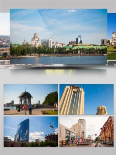 城市风景叶卡捷琳堡城市景观人文民族风情延时摄影