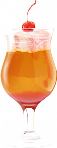 夏日清凉冰凉夏日清爽橙汁透明饮料素材