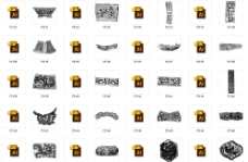 物件中国传统图案玉璧铜镜面画像石画像砖等器物拓片100张AI矢量文件