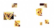 饰角素材金色大小三角形透明装饰素材