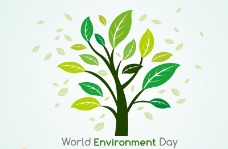 世界环境日绿树设计矢量素材