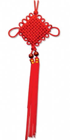红色串珠如意结中国结元素
