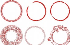 欧式边框古典圆形图案图片