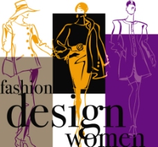 时尚女性女性时尚设计插画图片