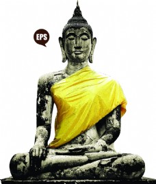 佛像艺术艺术泰国石雕佛像插画