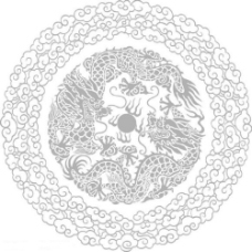 中国风古风龙底纹边框素材黑白青花瓷