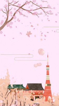 日本海报设计精美日本樱花节海报背景设计