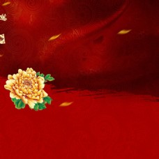 红牡丹大气红色丝绸牡丹花背景