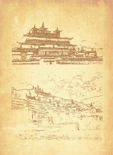 西藏剪影图片