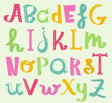 创意彩色字母设计矢量素材