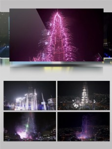 人文景观迪拜新年烟花表演音乐会城市景观人文