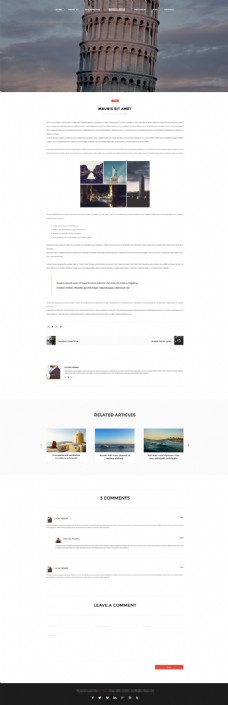 国外旅游摄影网站模板之项目详情介绍