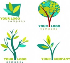 矢量名片卡片logo标志树木树叶