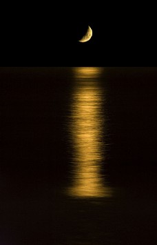 大自然月夜的大海