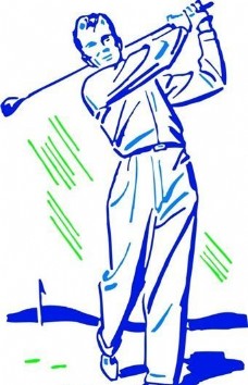高尔夫运动高尔夫球运动体育休闲矢量素材EPS格式0037