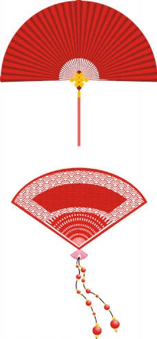 中国风传统设计半圆折扇年货节透明素材
