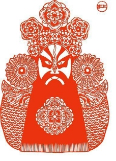 夏侯霸铁笼山三块瓦脸中国传统文化京剧脸谱剪纸24