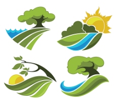 树木太阳logo设计