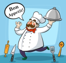 卡通厨师插图图片