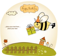 生日卡有趣的蜜蜂图片