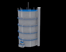 建筑工业工业建筑塔楼3D模型