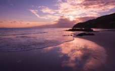 夕阳海滩背景图片