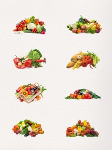 蔬菜饮食产品实物蔬菜水果堆PNG元素