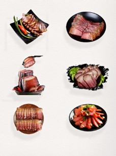 美味食品中国传统节日庆祝美食腊味食品装饰图案