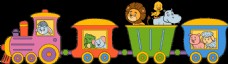 彩色儿童卡通小火车元素设计