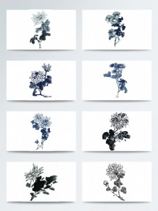 水墨中国风中国风传统水墨菊花图片素材