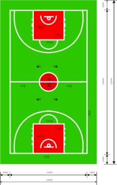 平面设计篮球场平面图