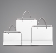3个白色购物袋矢量素材