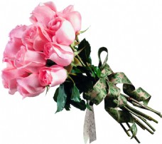 粉色玫瑰花束png元素