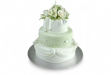 清新白色花朵蛋糕元素