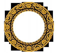 圆形素材金色复古圆形边框素材