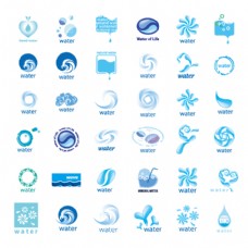蓝色水滴水纹标志图片