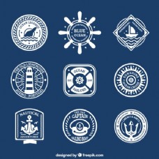 航海元素的徽章收藏