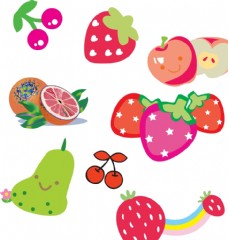樱桃园卡通草莓水果图片