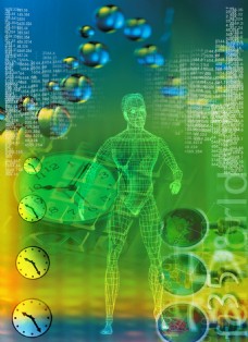 科技人物现代科技虚拟人物海报背景