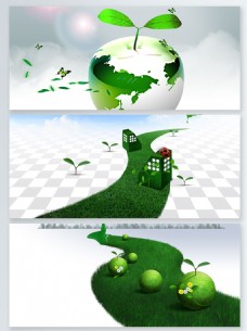 环境保护小清新大气创意时尚保护环境广告背景